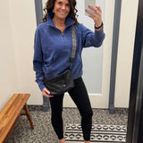 Navy Quarter Zip Sweatshirt