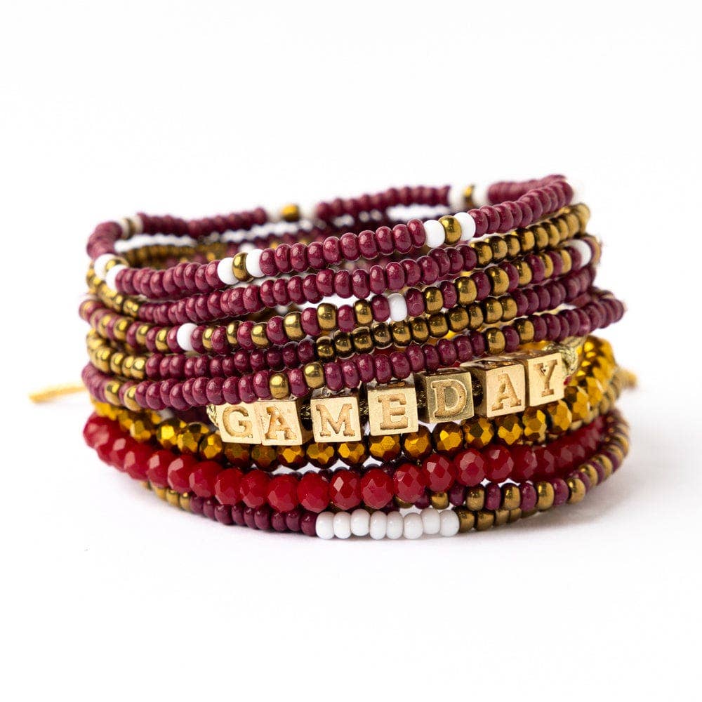 Garnet + Gold Game Day Bracelet INK + ALLOY