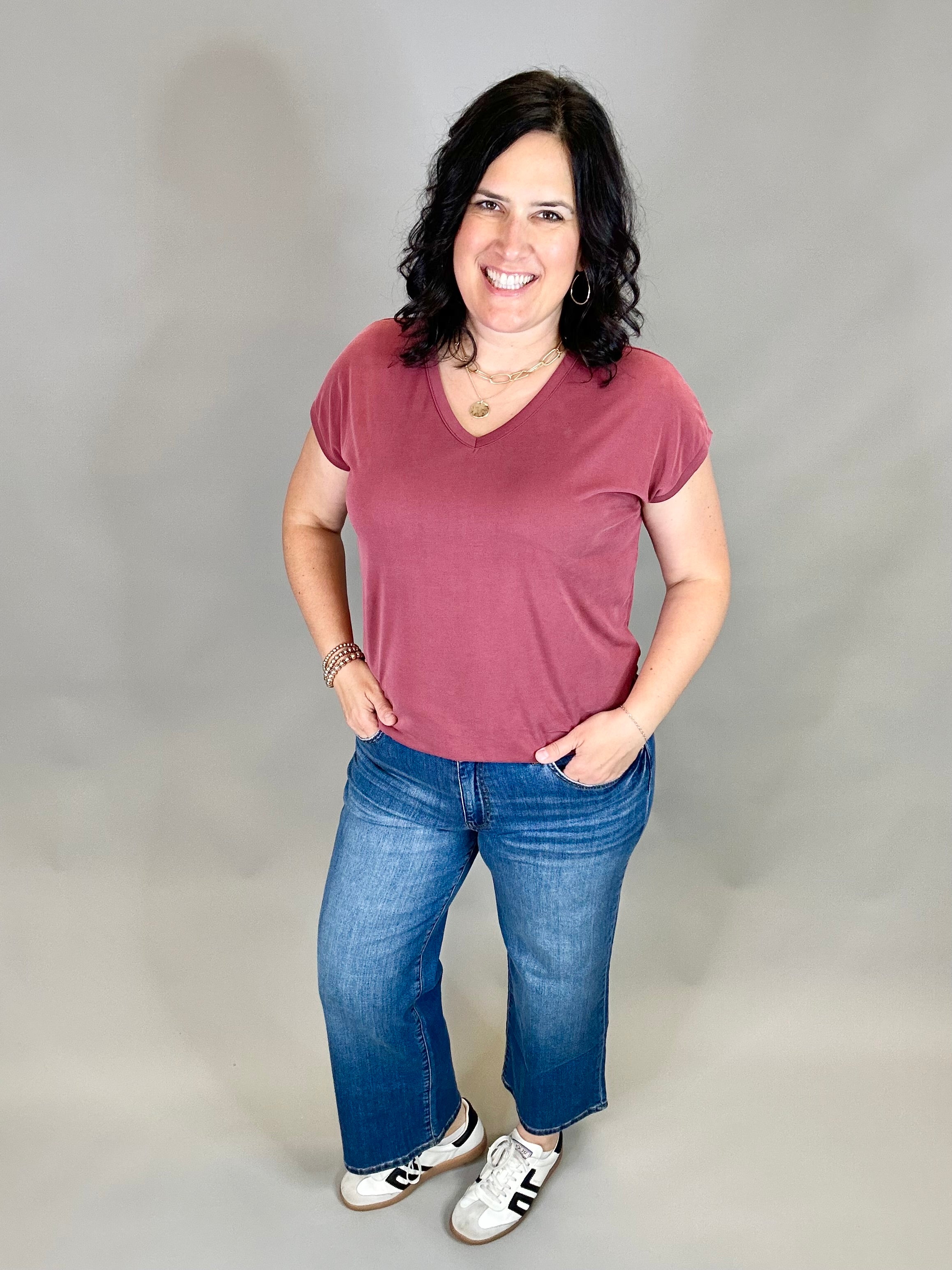 Charlotte Healthy Dark Base Wide Leg Jeans Bottom- Pants KUT FROM THE KLOTH