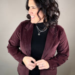 Patty Deep Plum Blazer Outerwear- Blazers VELVET HEART