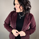 Patty Deep Plum Blazer Outerwear- Blazers VELVET HEART