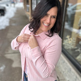 Soft Pink and White Stripe Lewis Top