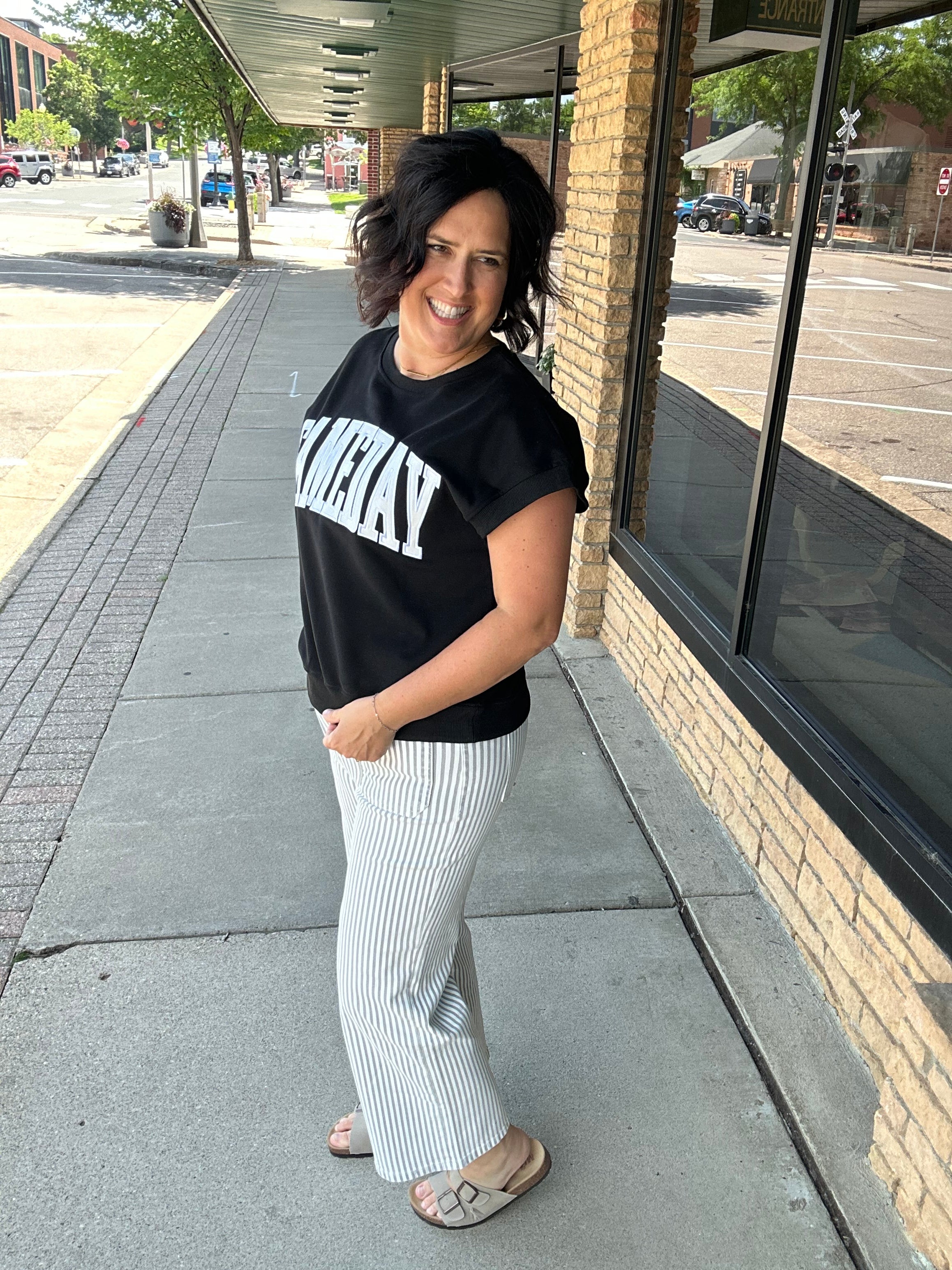 Black Game Day Top Top- Sweatshirt PANACHE