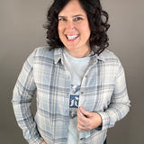 Blue/Tan Beatrice Flannel Tops - Button Ups FLAG AND ANTHEM