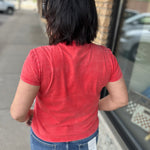 Red Mineral Wash Tee Top - Tee FLAG AND ANTHEM
