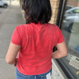 Red Mineral Wash Tee Top - Tee FLAG AND ANTHEM