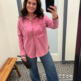 Watermelon Distressed Wash Shacket