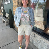 Sage/Cream Buffy Drawstring Shorts