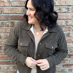 Olive Lined Shirt Jacket Outerwear- Jackets STACCATO