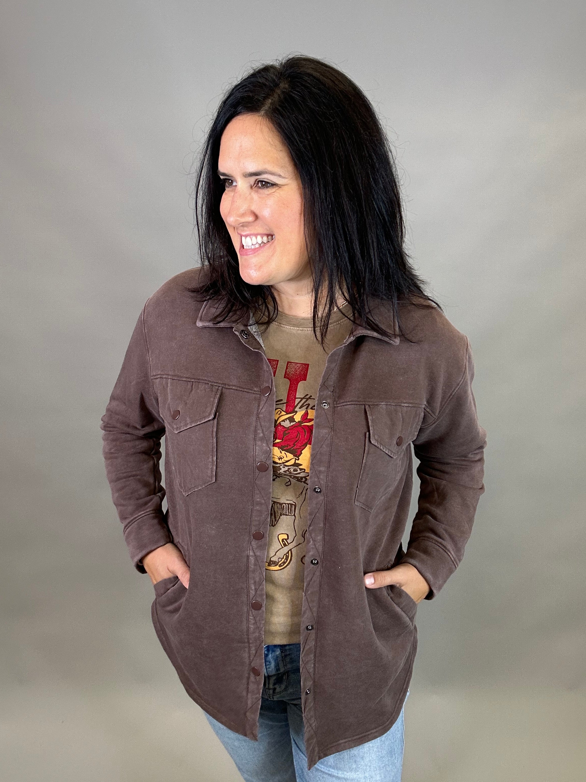 Rich Soil Snap Shacket Outerwear - Shacket MONO B