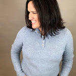 Blue Castleberry Mock Neck Sweater Top - Sweater FLAG AND ANTHEM