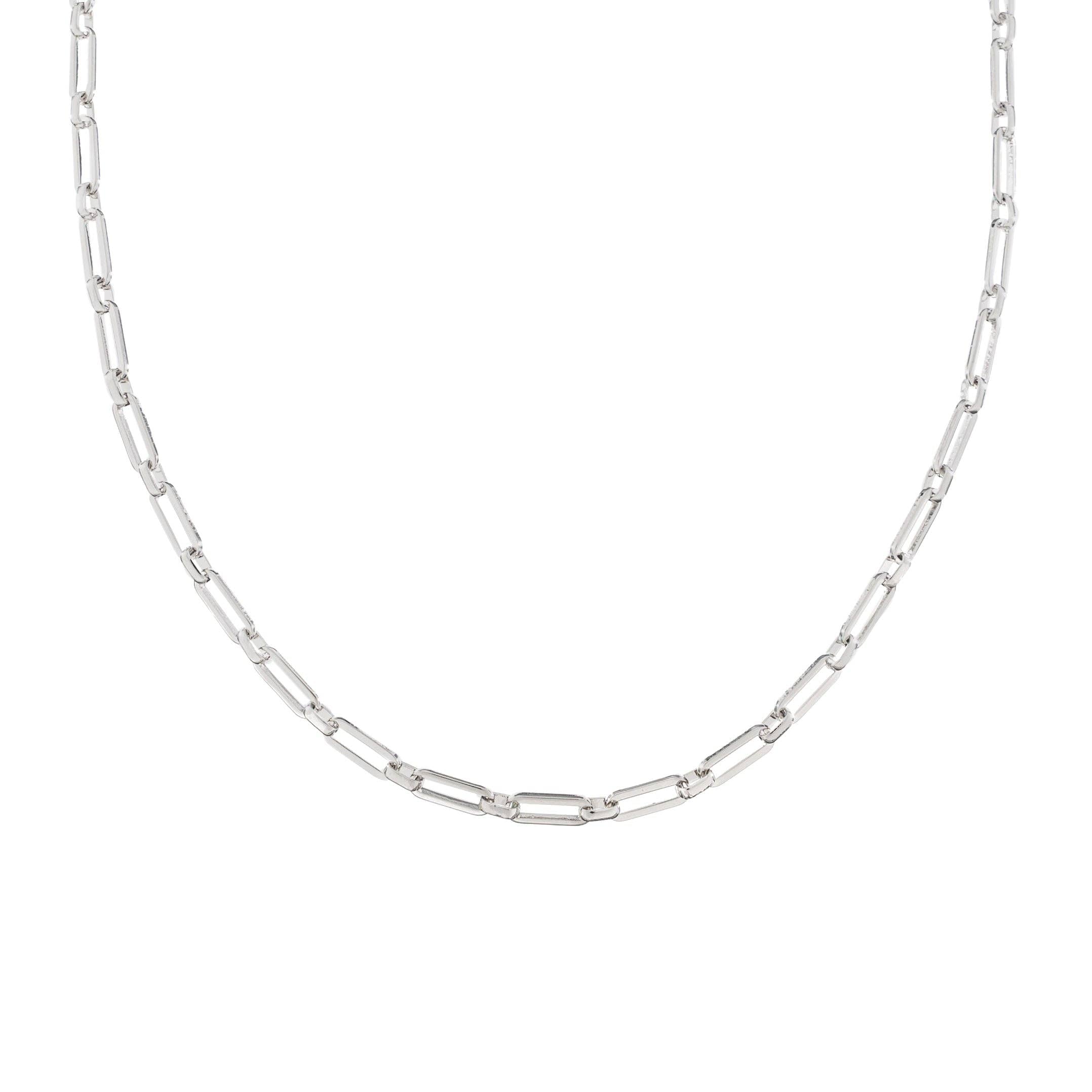 Waterproof Silver Paperclip Chain Necklace Brenda Grands Waterproof Jewelry