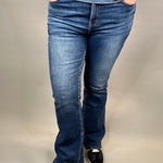 High Rise Dark Bootcut Jeans Bottom- Pants RISEN