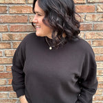 Black Cloudy Knit Long Sleeve Top Top - Sweatshirt TRES BIEN
