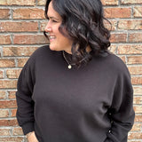 Black Cloudy Knit Long Sleeve Top Top - Sweatshirt TRES BIEN