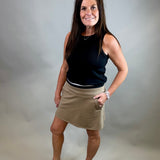 Taupe Wendy Skort Bottom- Skirt THREAD & SUPPLY