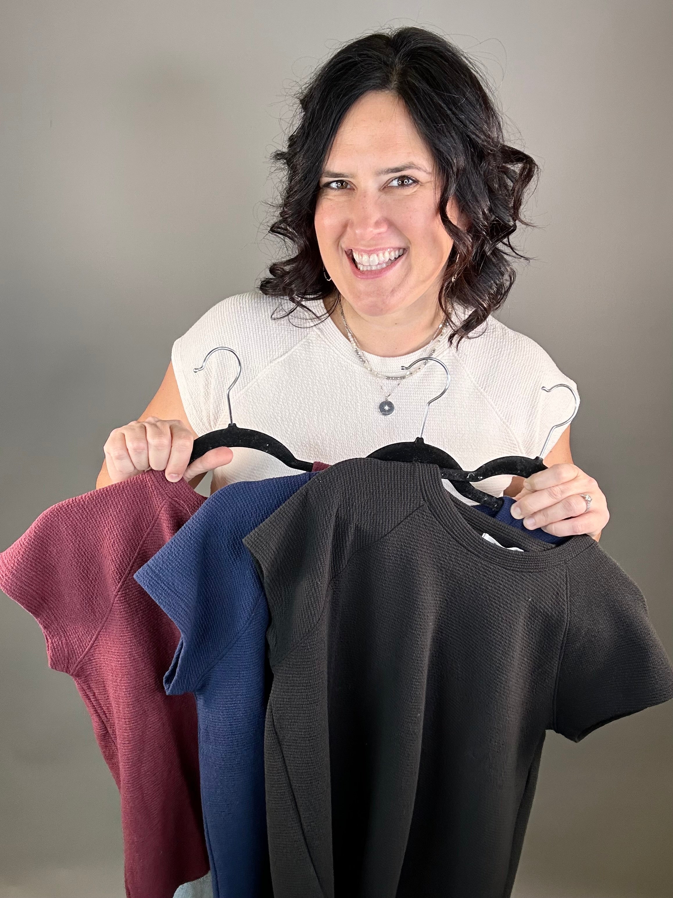 Navy Cloudy Knit Top Top - Tee TRES BIEN