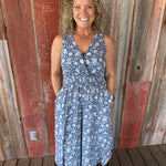 Blue Floral Print Jumper Jumpsuit COZY CO.
