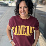 Maroon & Gold Game Day Top Top- Sweatshirt PANACHE