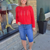 Boatneck Coral Knit Sweater Top - Sweater COZY CO.