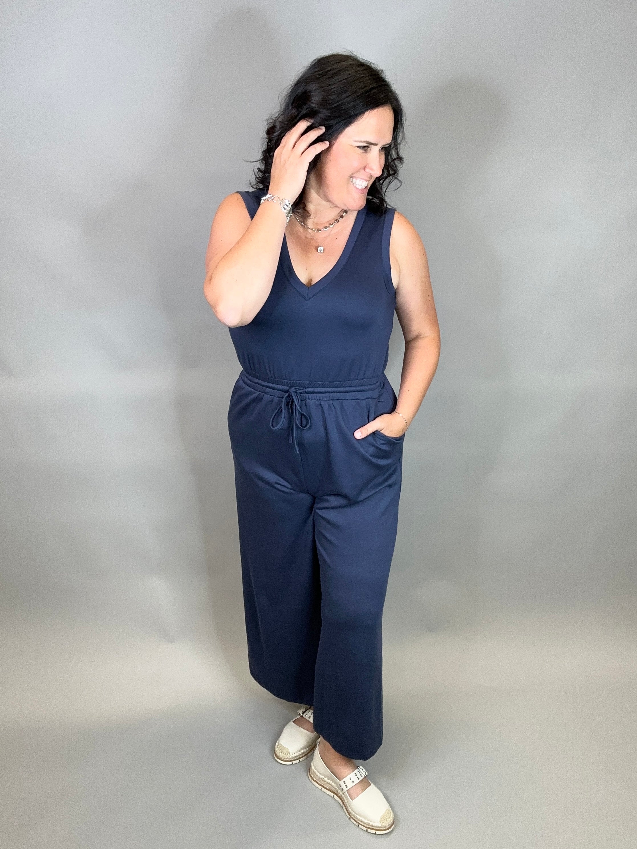 Indigo Culotte Jumpsuit Jumpsuit DOE & RAE