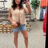 Medium Wash High Rise Basic Short Bottoms - Shorts RISEN