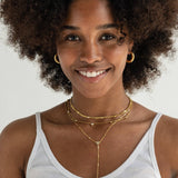18K Gold Triangle Drop Necklace: Silver Brenda Grands Waterproof Jewelry