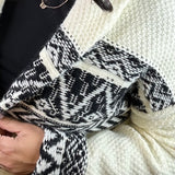 Ivory/Black Motif Coatigan