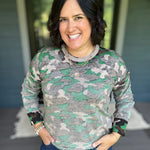 Camo Printed Crew Neck Sweater Top - Sweater FATE by LFD