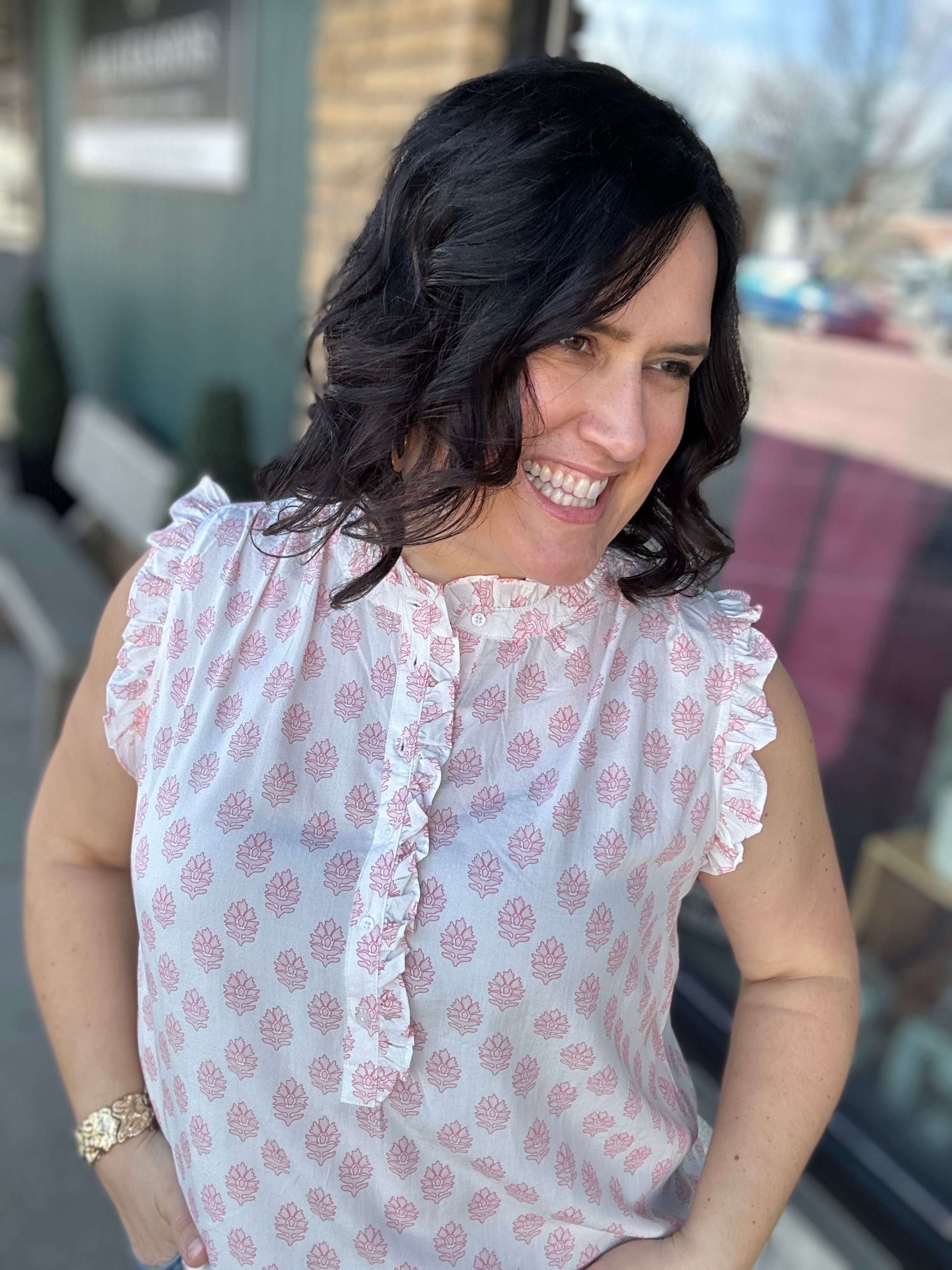 Anita Printed Tank Blouse Tops- Blouses FLAG AND ANTHEM