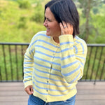 Daisy Sky Striped Cardigan Sweater Tops- Cardigans WISHLIST