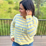Daisy Sky Striped Cardigan Sweater Tops- Cardigans WISHLIST