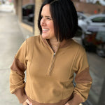 Sepia Half Zip-Up Brushed Terry Top Top - Sweatshirt HEM & THREAD