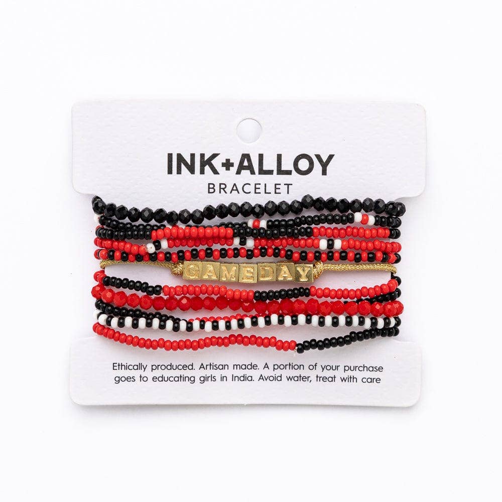 Red + Black Game Day Bracelet INK + ALLOY