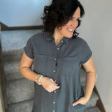 Charcoal June Dress Dresses THREAD & SUPPLY