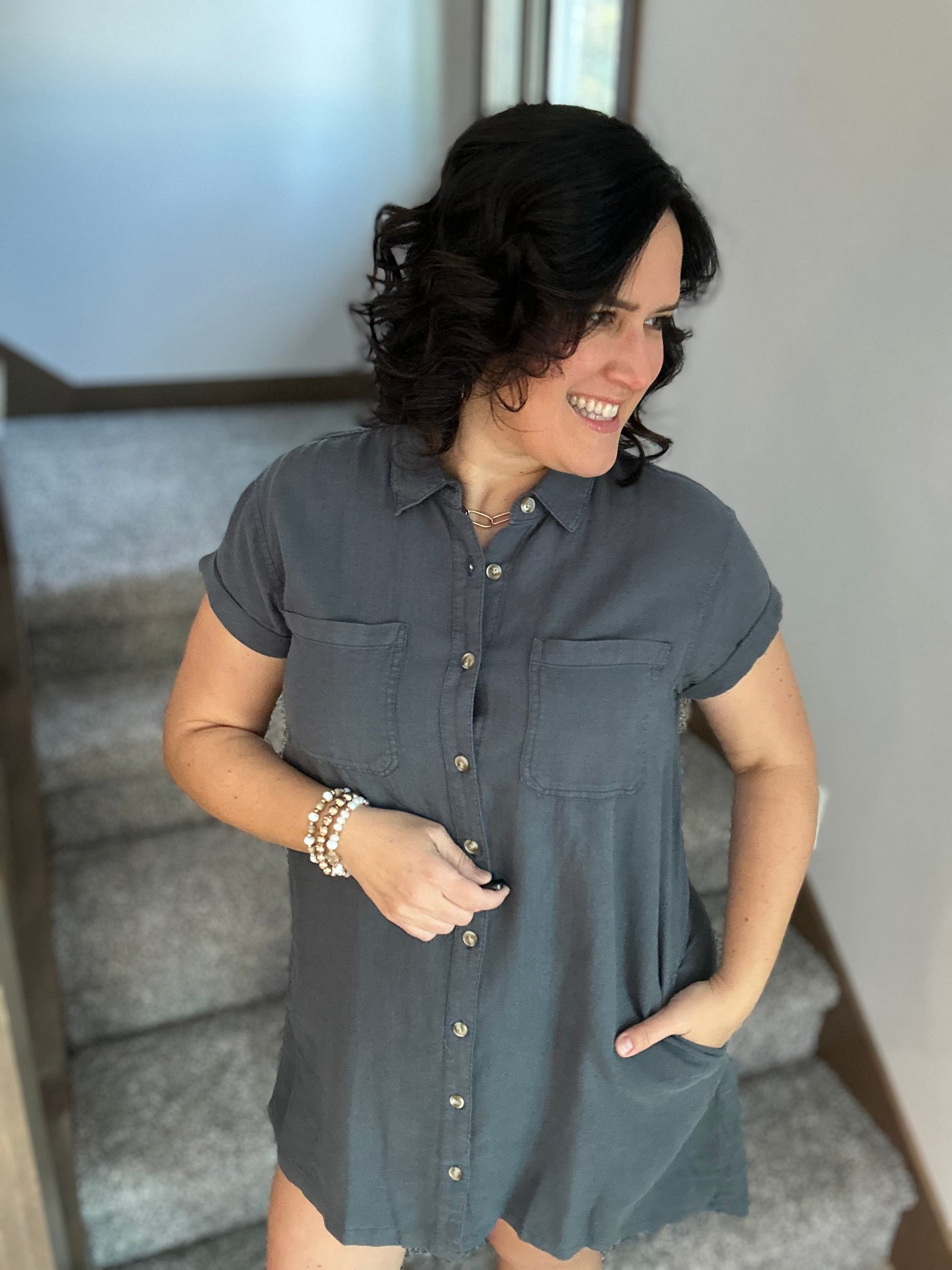 Charcoal June Dress Dresses THREAD & SUPPLY