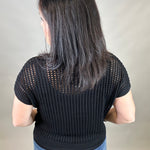 Black Loose Knit Sweater Top Top - Sweater ZENANA