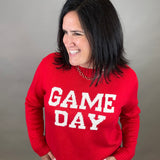 Red Game Day Sweater Top - Sweater PANACHE