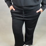 Black Tru Side Wide Leg Pant