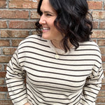 Oatmeal/Charcoal Soft Knitted Top Top - Sweater MIOU MUSE