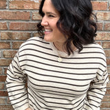 Oatmeal/Charcoal Soft Knitted Top Top - Sweater MIOU MUSE