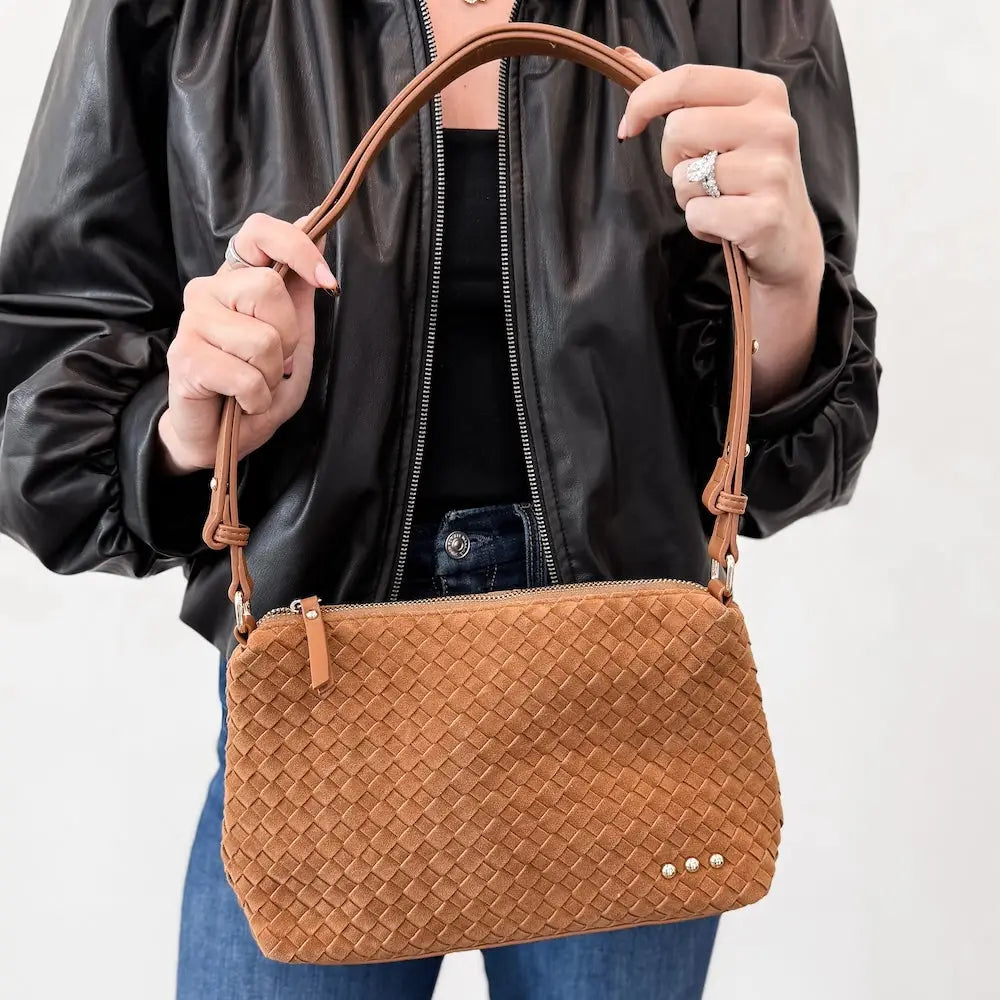 Camel Harper Shoulder Bag Bags- Purses PRETTY SIMPLE WHOLESALE