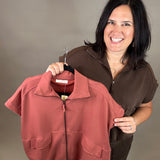 Terra Cotta Modal Short Sleeve Jacket