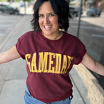 Maroon & Gold Game Day Top Top- Sweatshirt PANACHE
