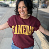 Maroon & Gold Game Day Top Top- Sweatshirt PANACHE