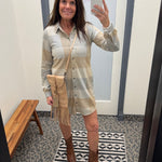 Grey/Tan Lynden Flannel Dress Dresses FLAG AND ANTHEM