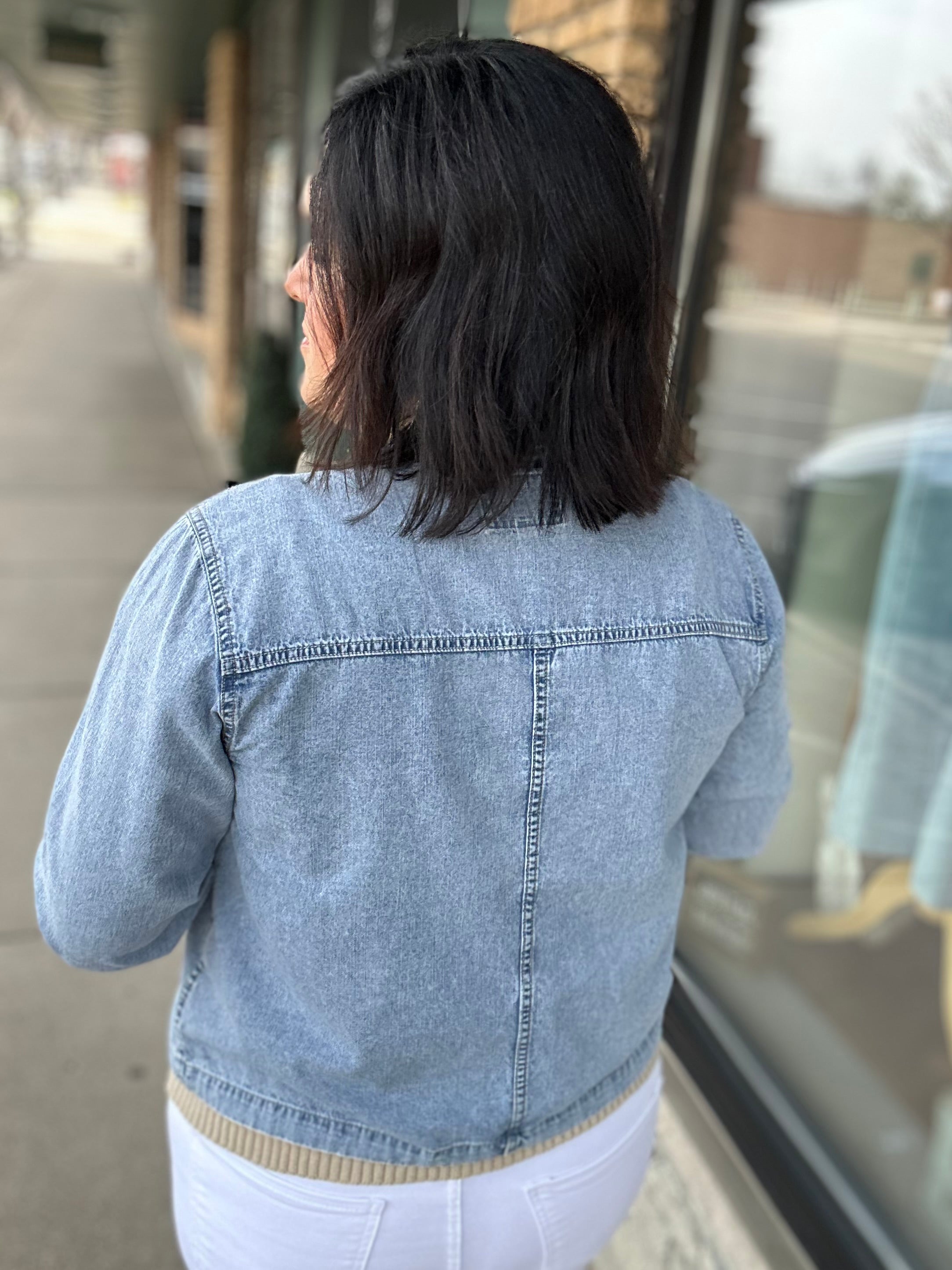 Wilma Utility Crop Denim Jacket Outerwear- Jackets FLAG AND ANTHEM