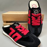 Back 70 Venice Black Velvet Red Sneaker Mule