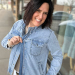 Wilma Utility Crop Denim Jacket Outerwear- Jackets FLAG AND ANTHEM
