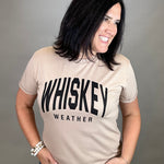 Lt. Brown Whiskey Weather Tee Tops- Tees PANACHE